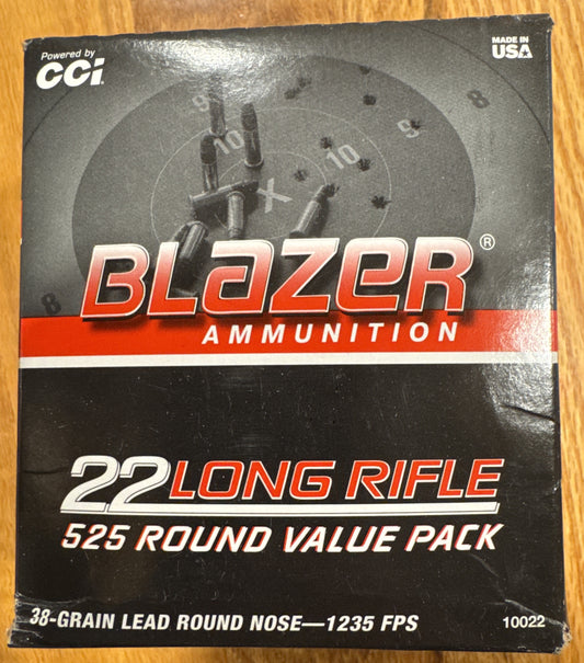 CCI Blazer 22LR  38gr Lead RN 525rd