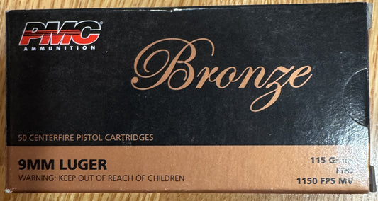 PMC Bronze 9mm 115gr FMJ  50rds