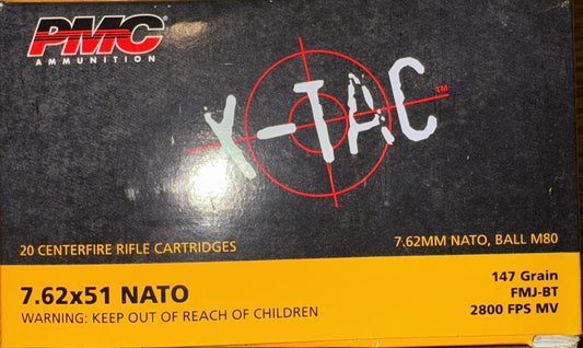 PMC X-TAC 7.62X51MM  147GR FMJBT  20Rounds